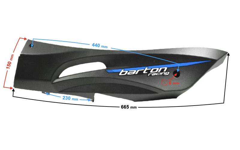 Obudowa progowa lewa czarno-niebieska do skutera Falcon 125 2