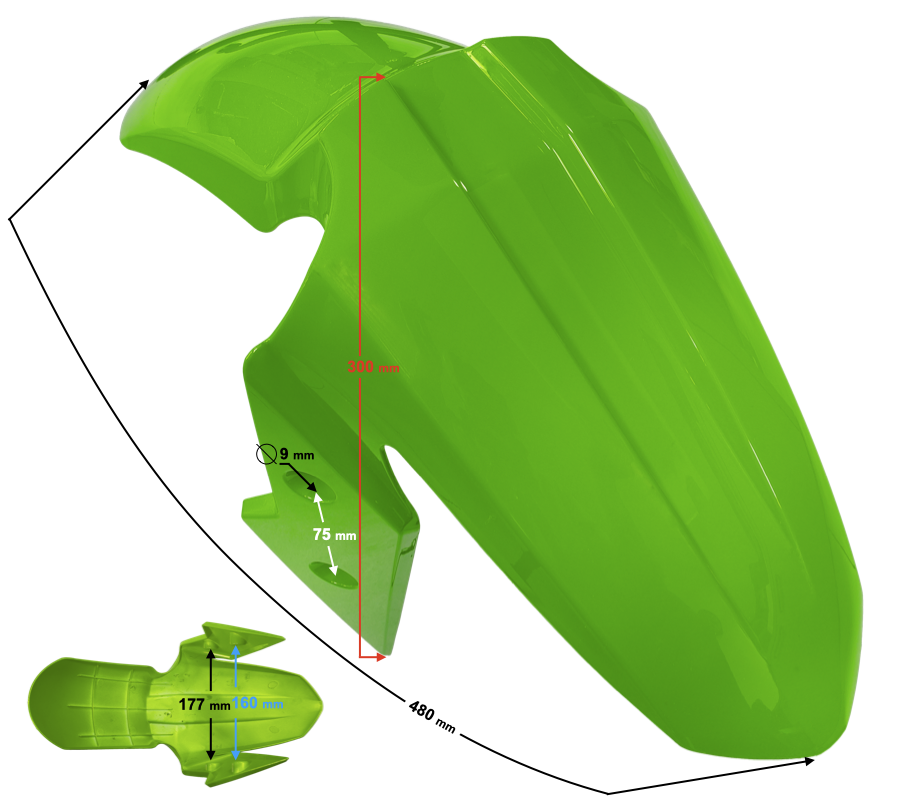 Obudowa błotnik zielony motocykl Barton Blade