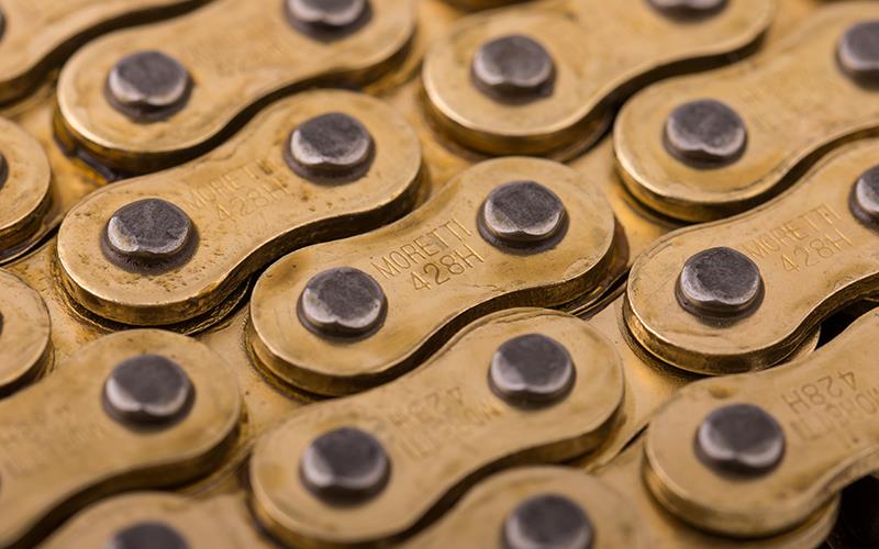 Łańcuch 428h 116 l ogniw złoty moretti motorowery