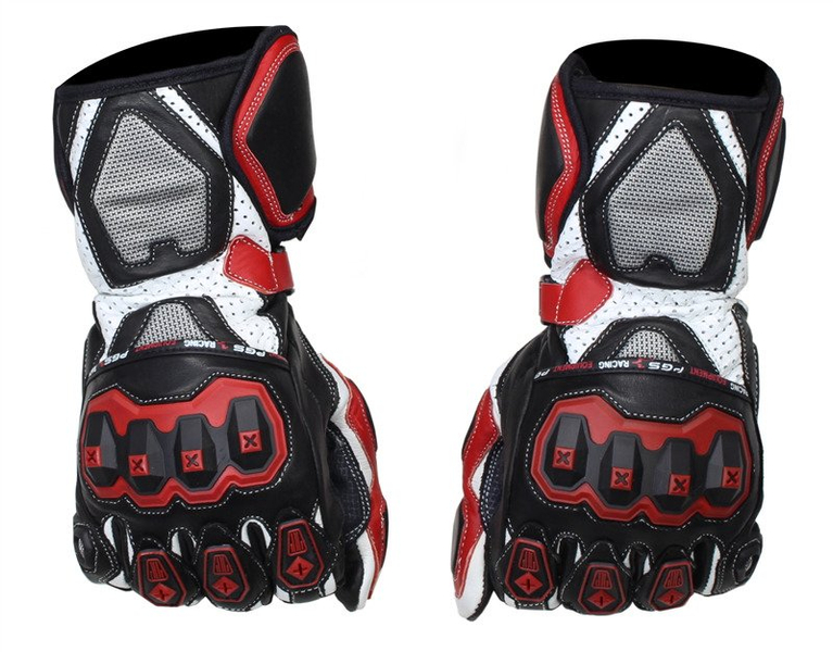 Rękawice motocyklowe sportowe pgs red black white