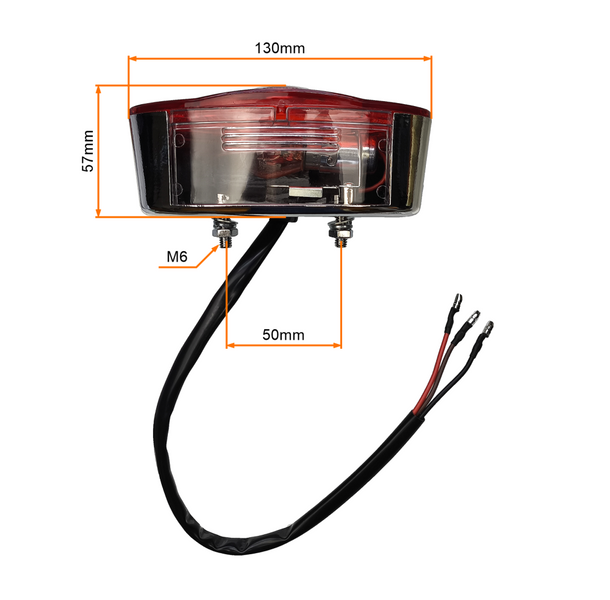 Lampa tył kompletna owalna z homologacją drogową quad atv Bashan 200 250