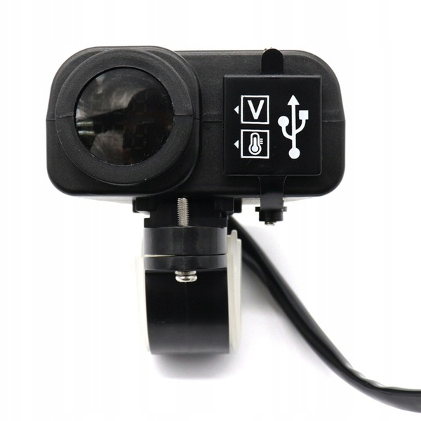 Motocyklowe gniazdo ładowarka 2xUSB 4,2A termometr
