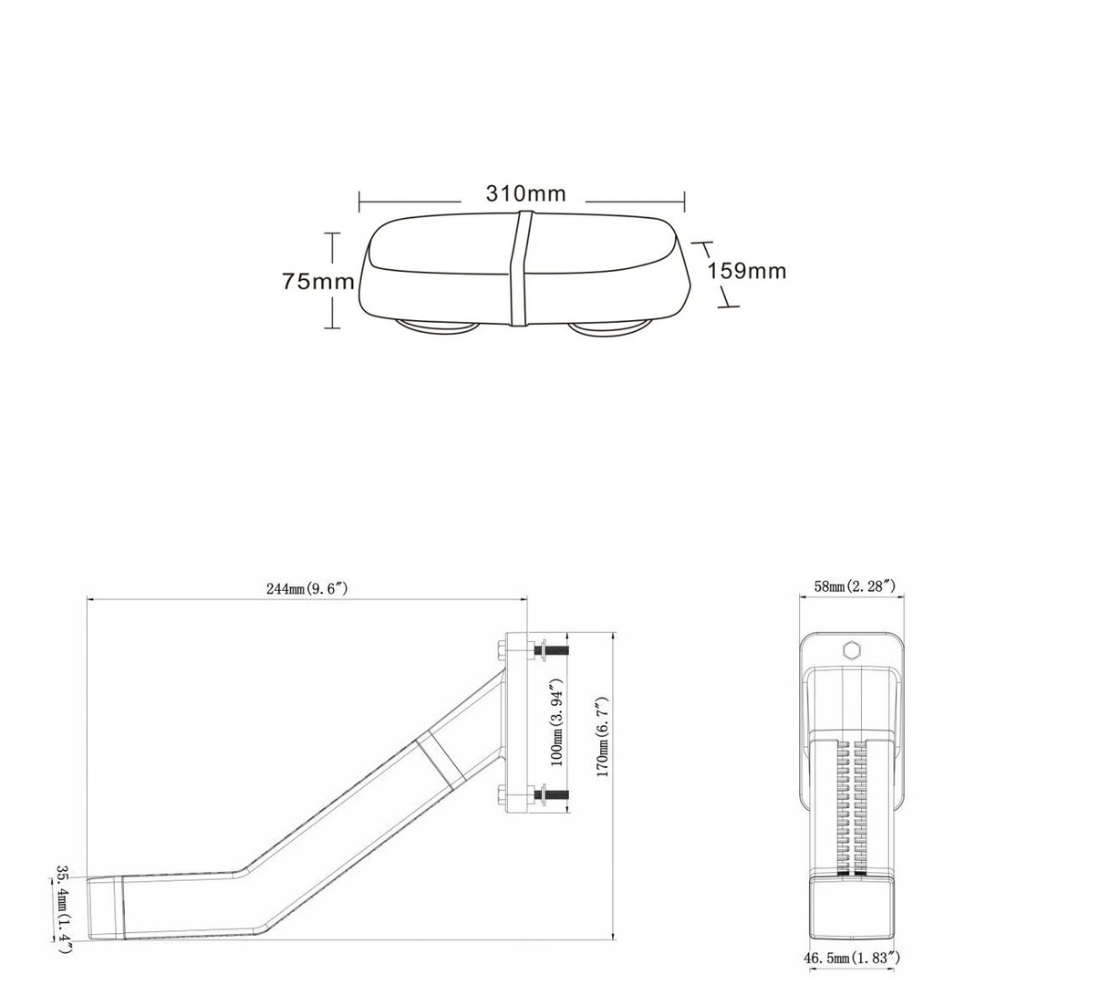 Belka ostrzegawcza 72LED R65 R10 Magnes 12-24V ALR + gratis lampy narożne obrysowe prawa lewa