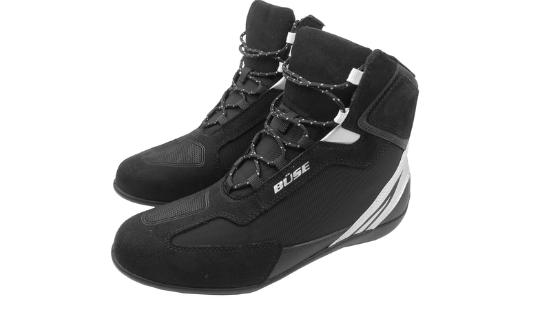 Buty motocyklowe do kostek BUSE czarno srebrne