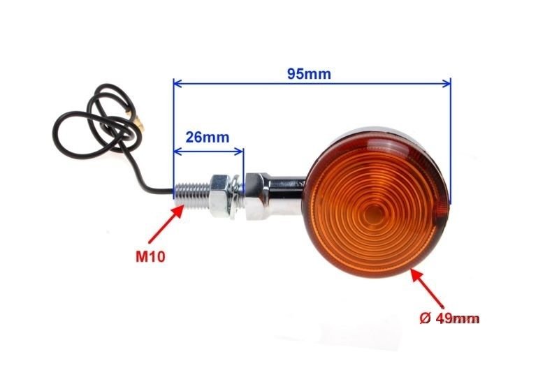 Kierunkowskazy bullet metal chrom wspornik