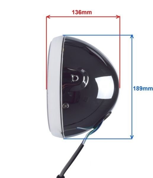 Lampa przód boczne mocowanie h4 chrom chopper