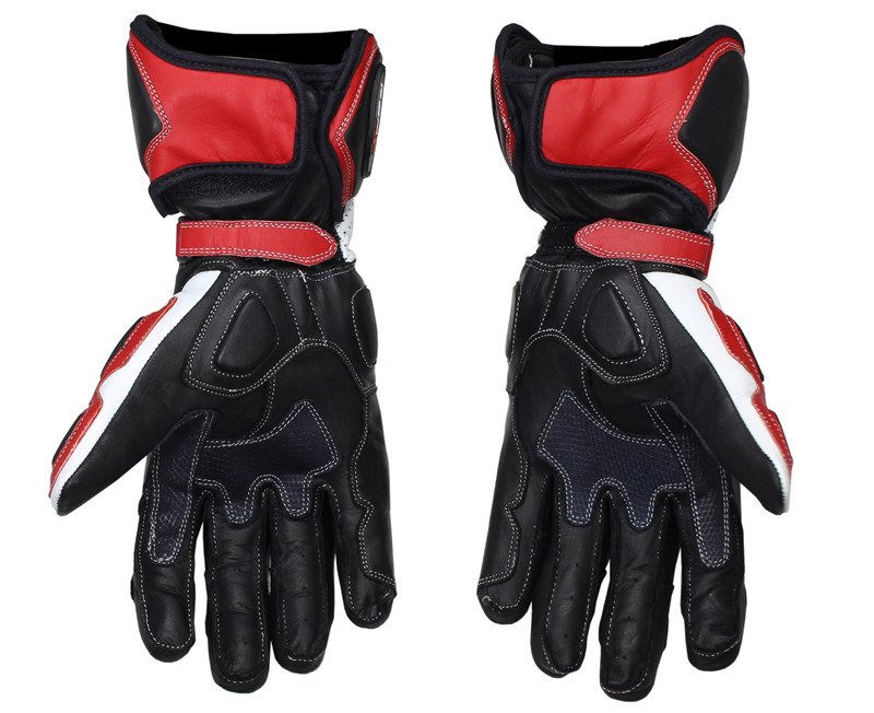 Rękawice motocyklowe sportowe pgs red black white