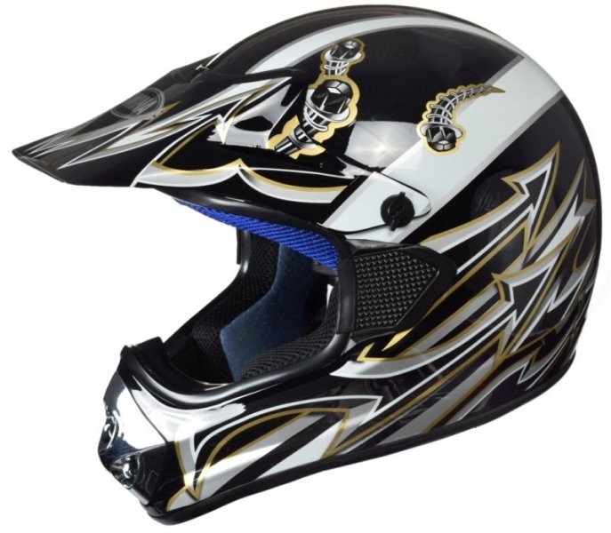 Kask awina czarno-siwy cross enduro atv