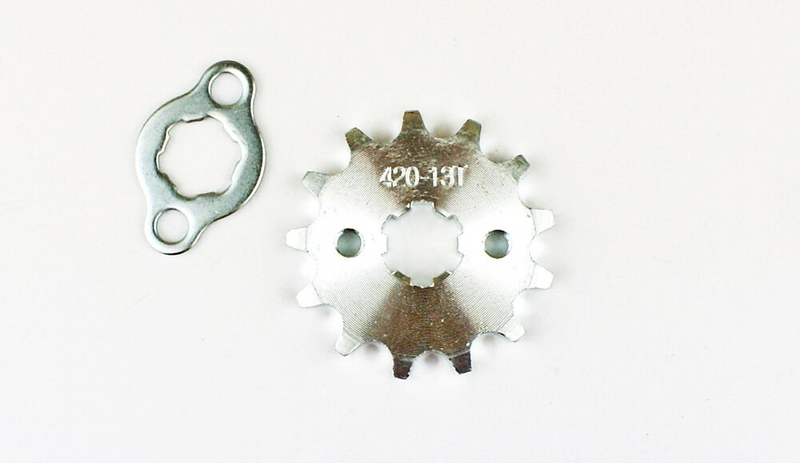 Zębatka zdawcza przód 13z 420 na wałek 17mm + zabezpieczenie 