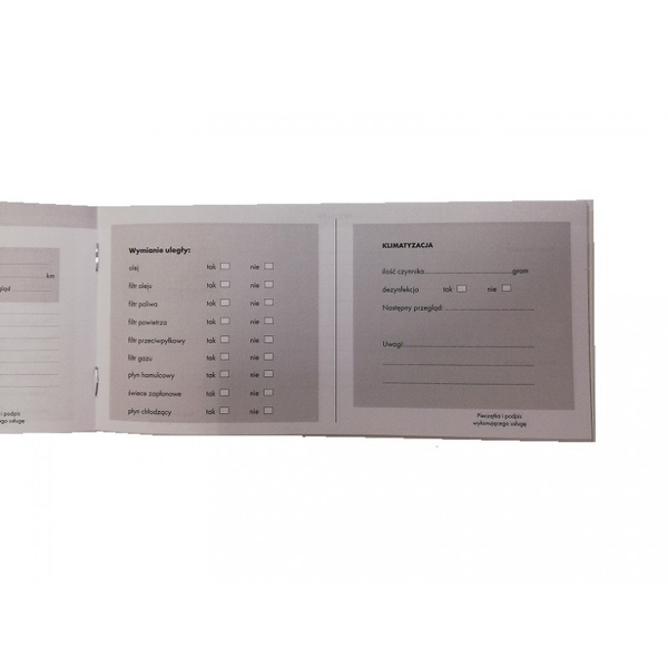 Książka serwisowa samochodowa