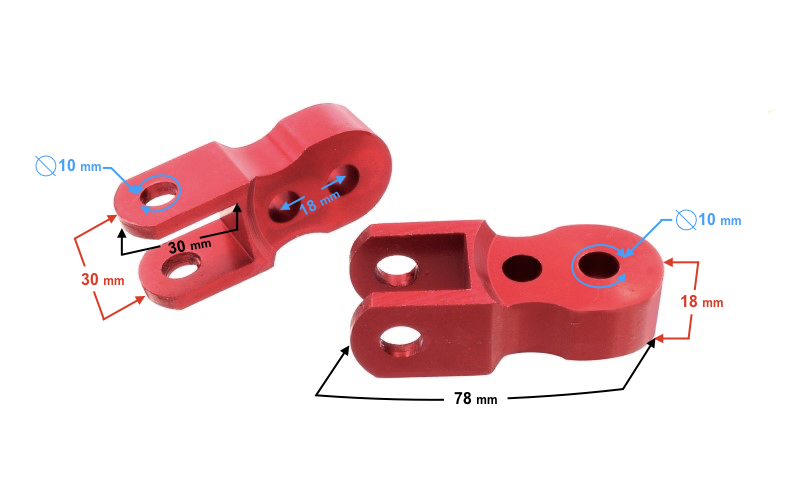 Przedłużka amortyzatora czerwona FI10 skuter GY6