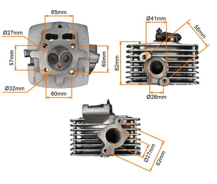 Cylinder + głowica 63,4mm z pokrywą zaworów chińskie quady 200 Bashan 200