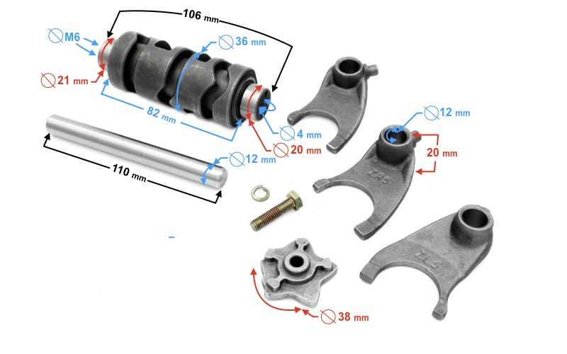 Wybierak wodziki skrzyni biegów Barton Cafe Racer