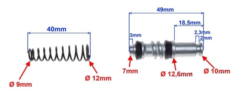 Zestaw naprawczy pompy hamulcowej skuter 2T 4T GY6
