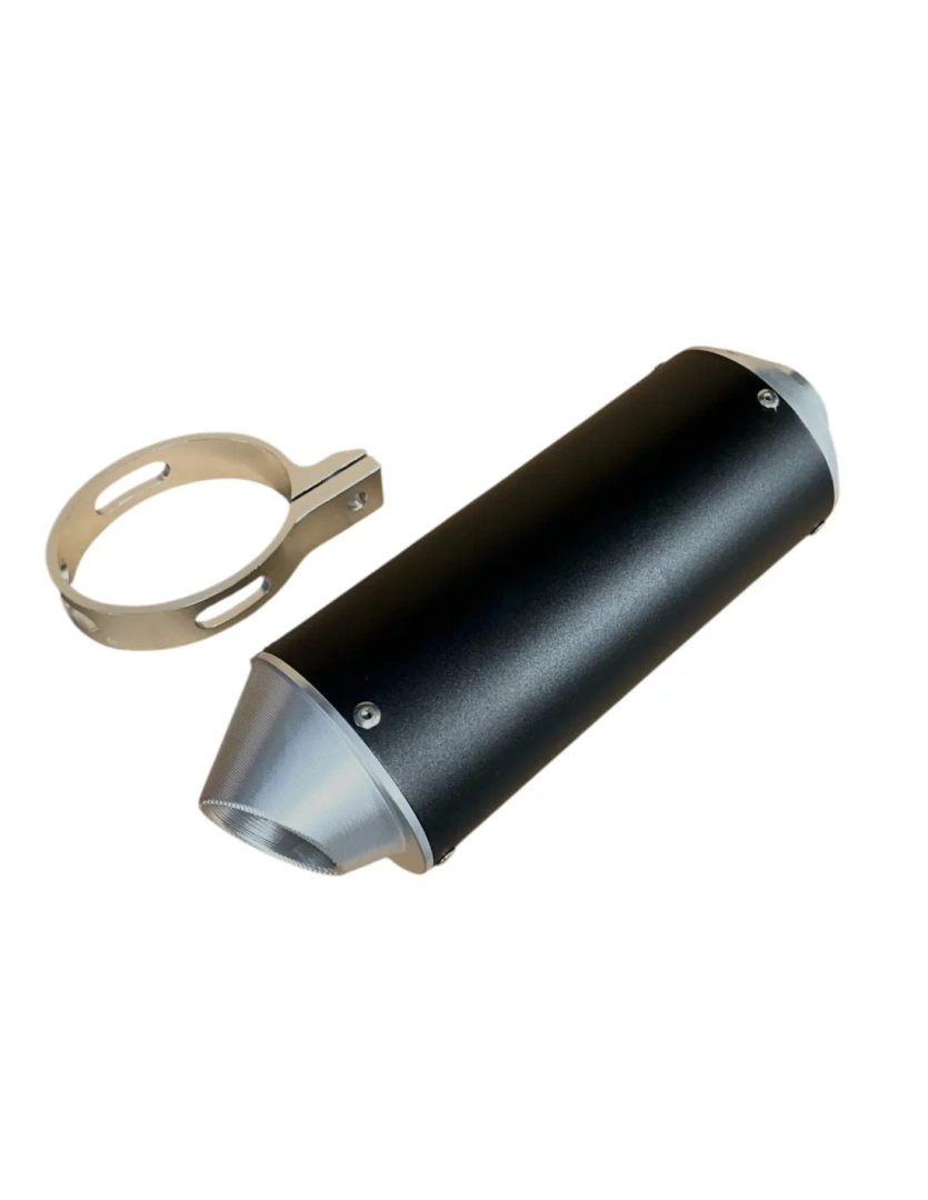 Tłumik owalny 38mm srebrny pitbike MRF 120 SM TTR 140 HQ RC SM TTR 160-R SM