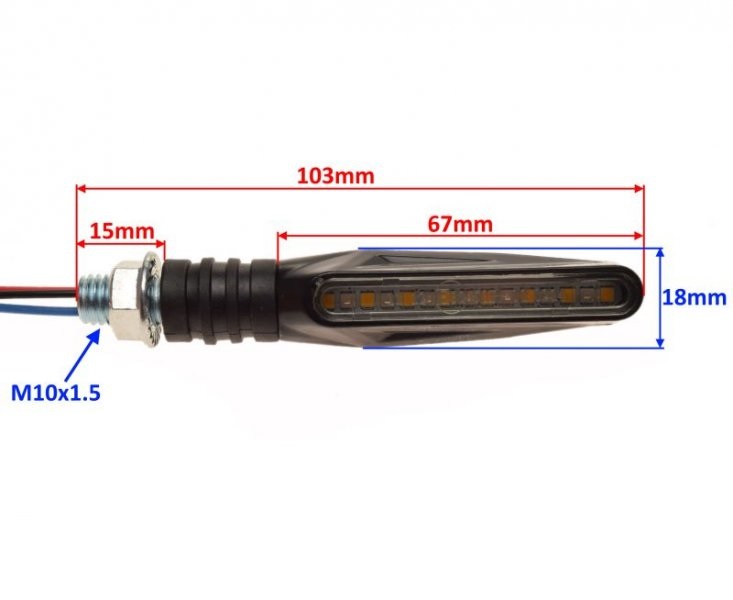Kierunkowskazy tył Led M10x1.5 quad atv homologacja E32 światło stopu