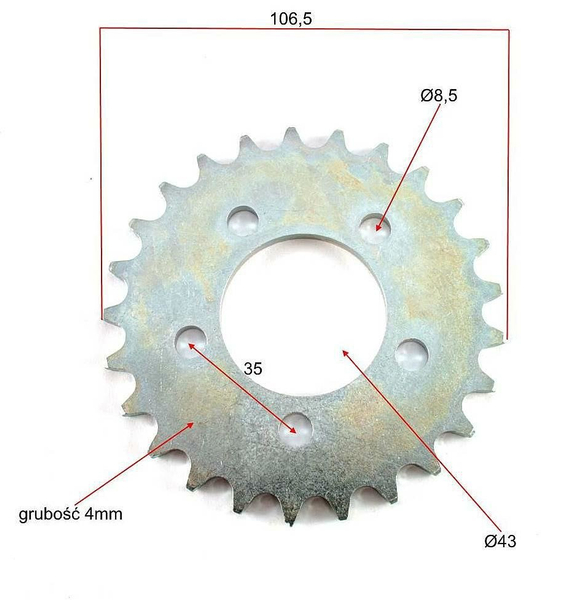 Zębatka tył tylna 25 zębów motorynka romet pony