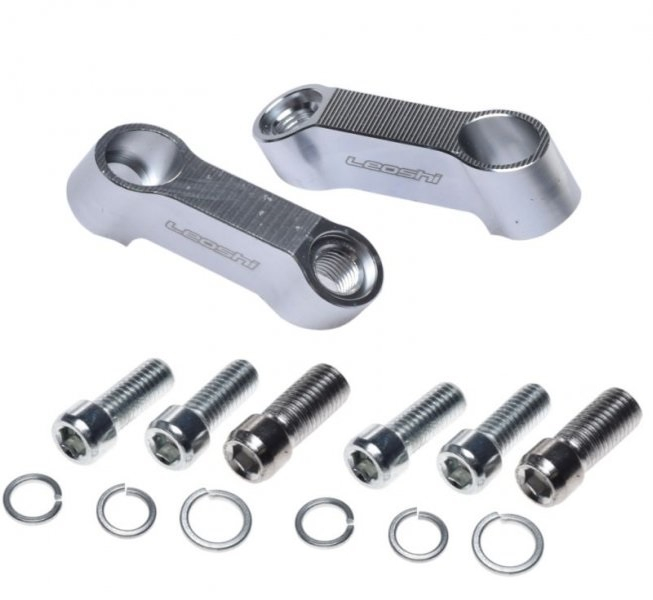 Adaptery lusterek srebrne 2 x M10 prawy komplet