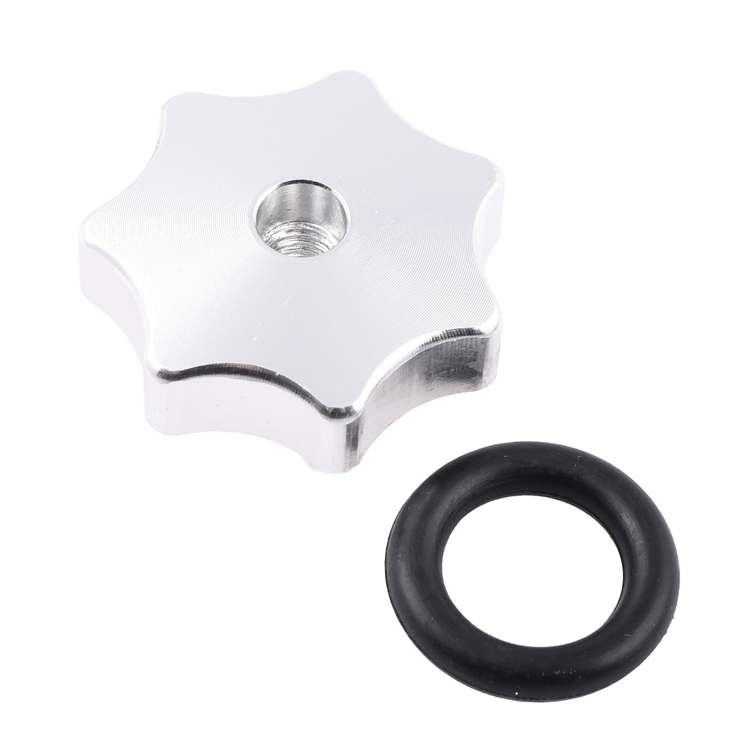 Nakrętka pokrywy bocznej / silnika aluminiowa M6 + oring srebrna Simson DPR