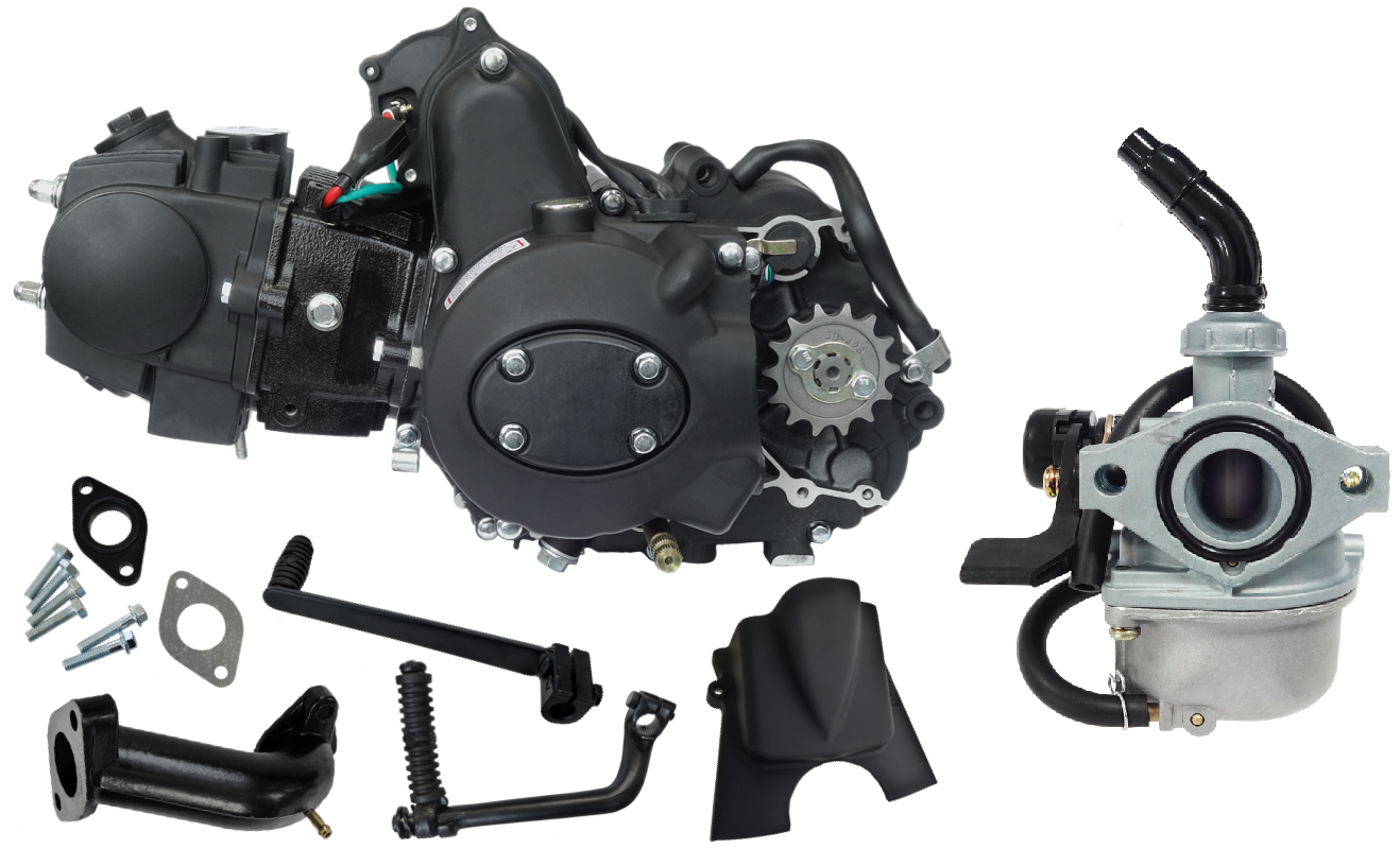 Silnik poziomy 110cc manual + gaźnik PZ19 motocykl motorower quad 4T 