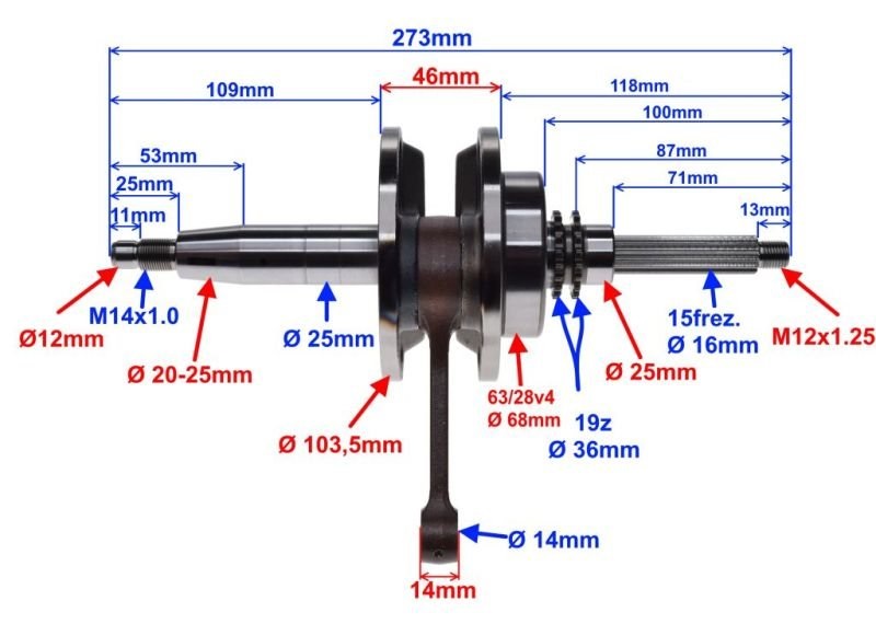 Wał korbowy skuter Yamaha X-Max 125