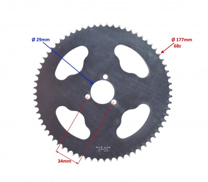 Zębatka tył 68z 140 T8F mini pocket atv quad