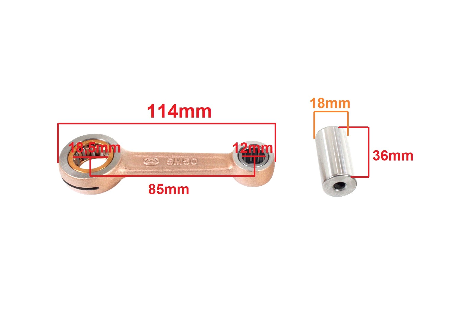 Duells korbowód Simson S51 komplet