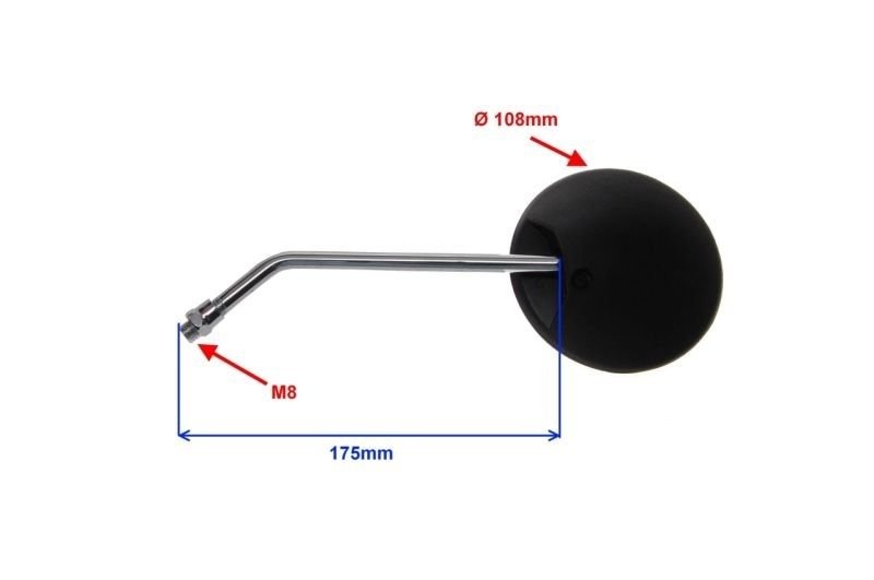 Lusterka uniwersalne okrągłe gwint m8 para