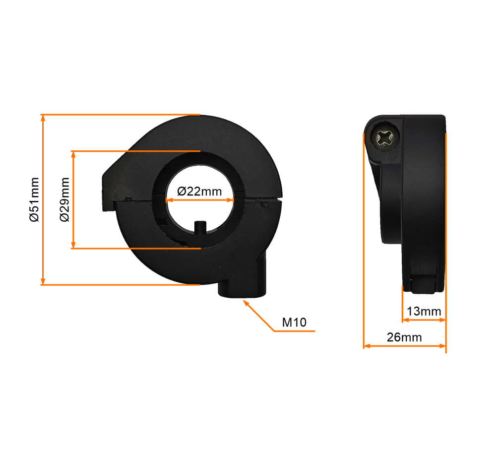Mocowanie linki gazu uniwersalne do skuterów GY6 4T