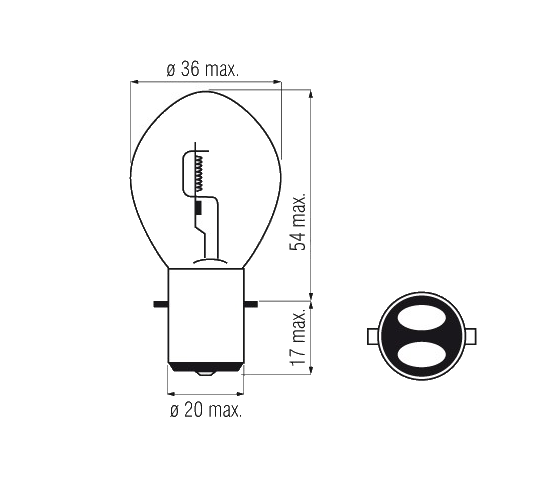 Żarówka Bosma 12V 45/40W BA20d