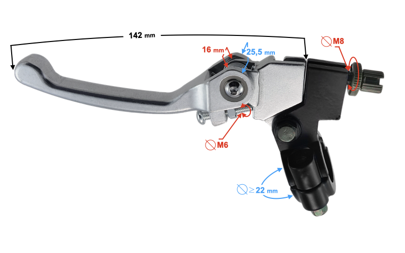 Dźwignia klamka sprzęgła CROSS PIT BIKE MRF KXD KAYO CRF LONCIN NIEŁAMLIWA
