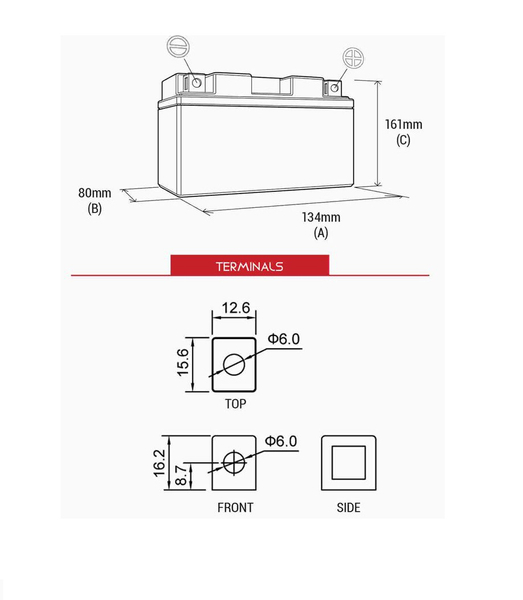 BS akumulator BB12AL-A2 (FA) (YB12AL-A2) 12V 12AH Yamaha Virago 535