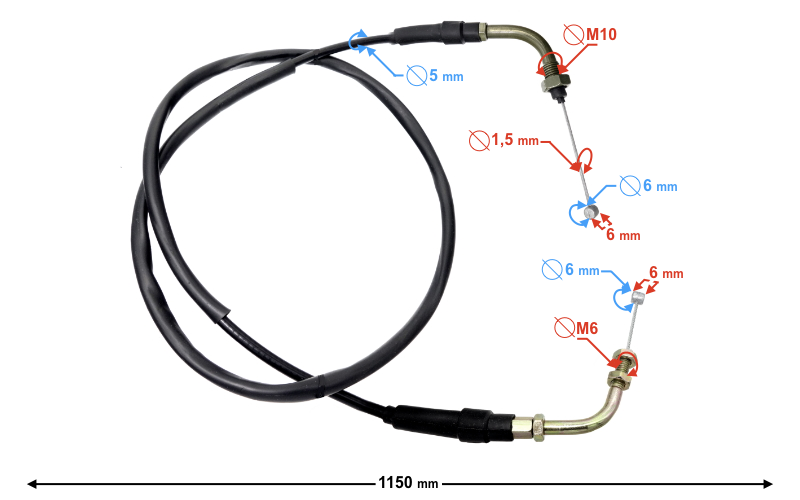 Linka gazu Barton Classic 125 na wtrysk 115cm