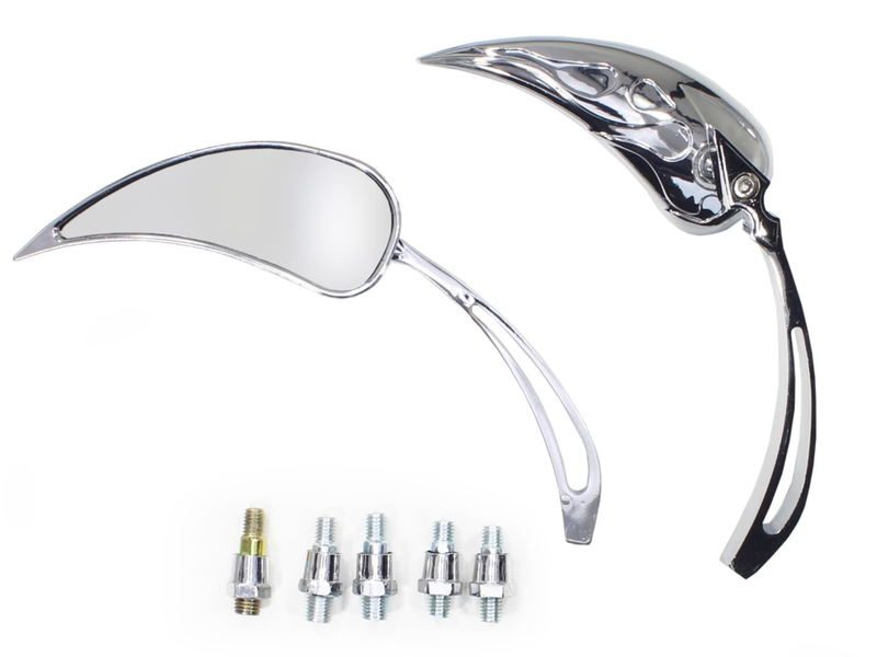 Lusterka motocyklowe chrom chopper bober m8 m10