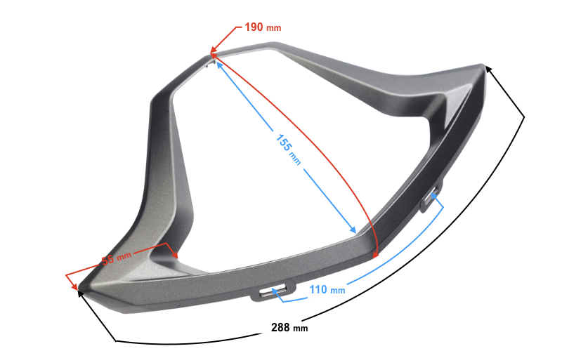 Dekor obudowy licznika do skutera Barton Energy grafit