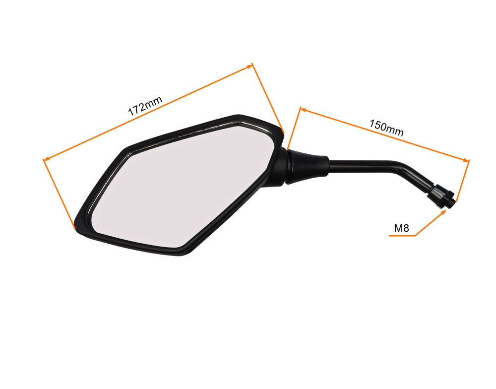 Lusterka czarne uniwersalne M8 prawy homologacja motorower skuter quad atv