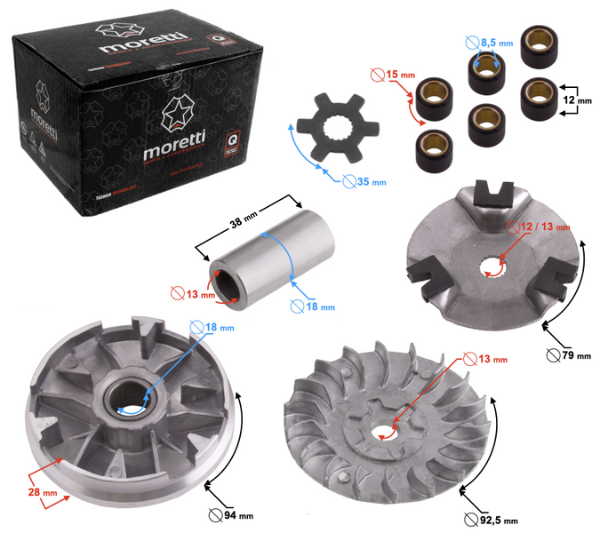 Wariator skutera 2T Barton Falcon Zipp Storm 13mm