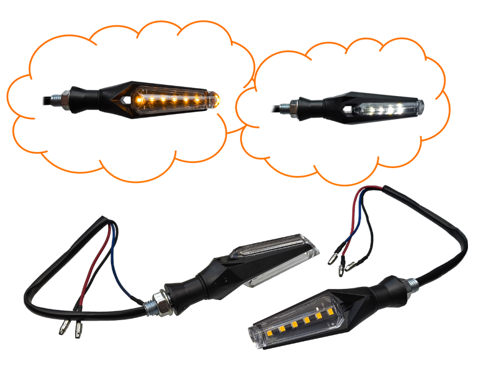 Kierunkowskazy Led M10 z przypominajką homologacja skuter motorower quad