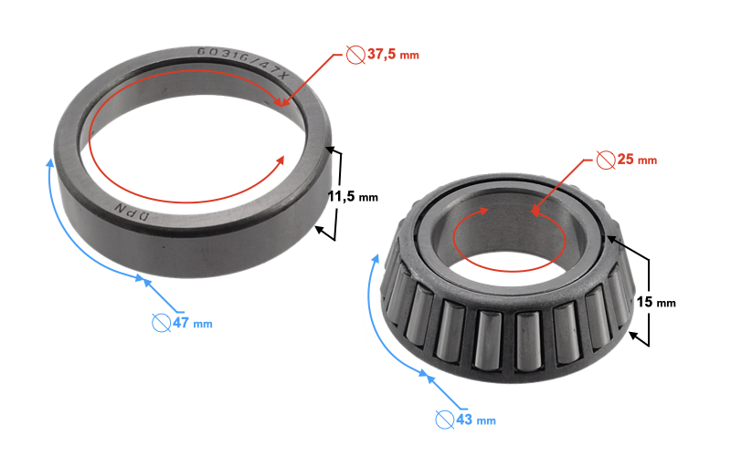 Łożysko igiełkowe sztycy motocykl Barton Hyper 125