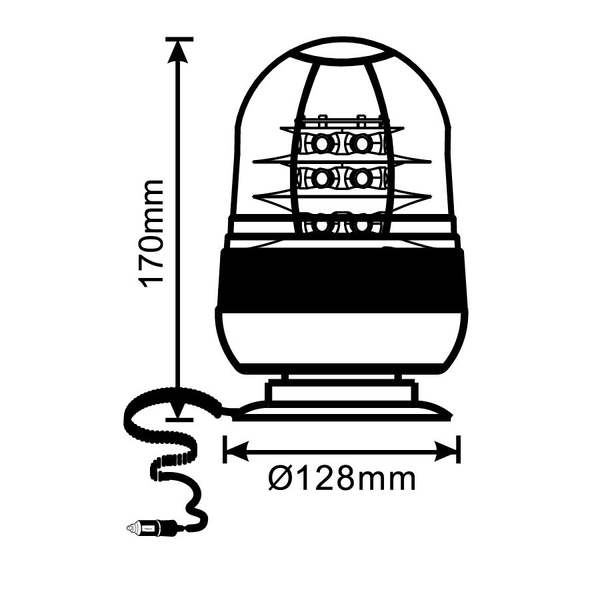 Lampa błyskowa 18Led magnes 12V/24V 14-24W IP65