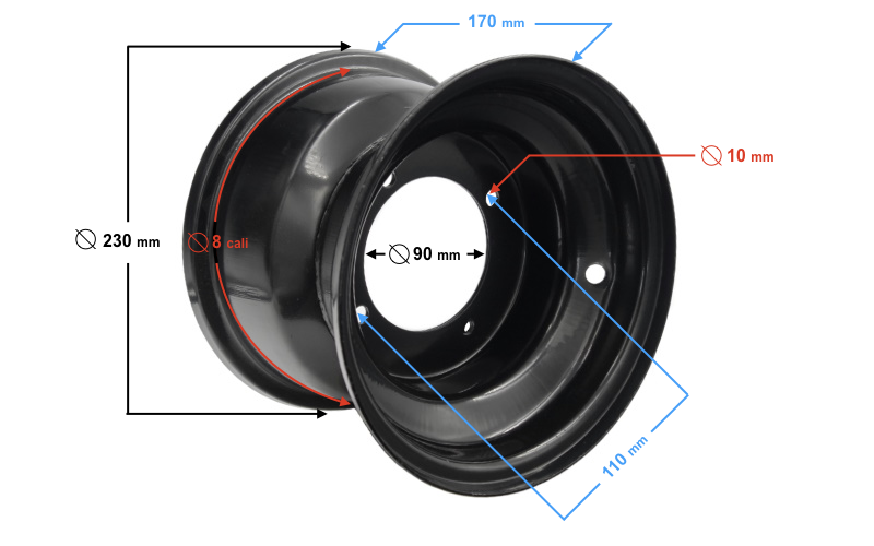 Felga tylna 8 cali Barton ATV Eagle i Force