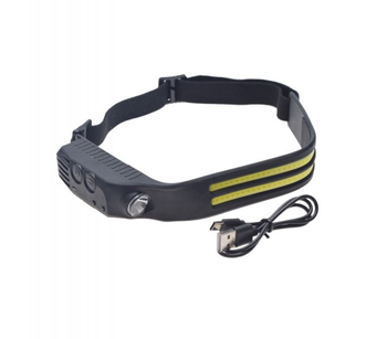 Latarka czołowa Led regulowany pasek kabel USB-C bateria 1200mAh 1000lm
