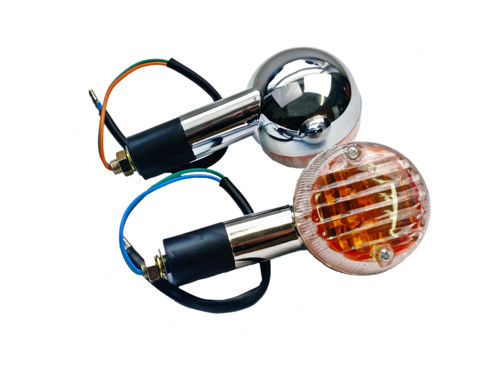 Kierunkowskazy motocyklowe tył chromowane komplet