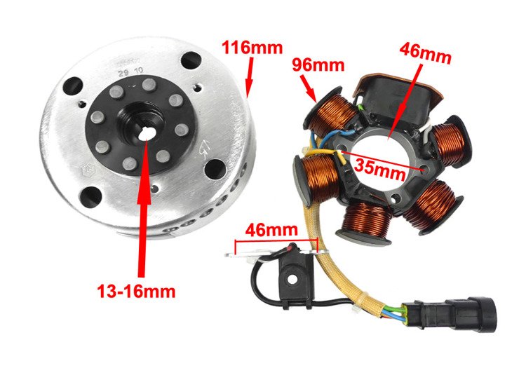 Stator iskrownik z kołem magnesowym piaggio zip 2t