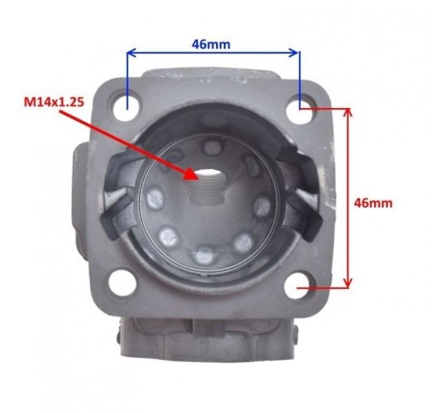 Cylinder 44,00 mm komplet Mini Pocket Bike Mini Cross