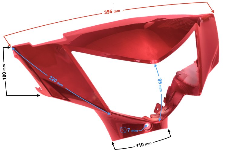 Obudowa owiewka lampy reflektora przód czerwona Barton Scalpel