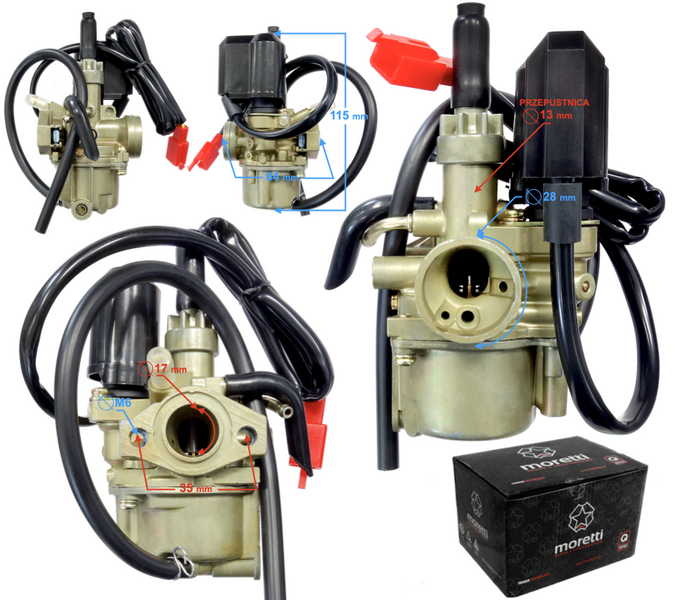 Gaźnik Moretti Peugeot Buxy Looxor Honda Tact 50cc 2T Dio