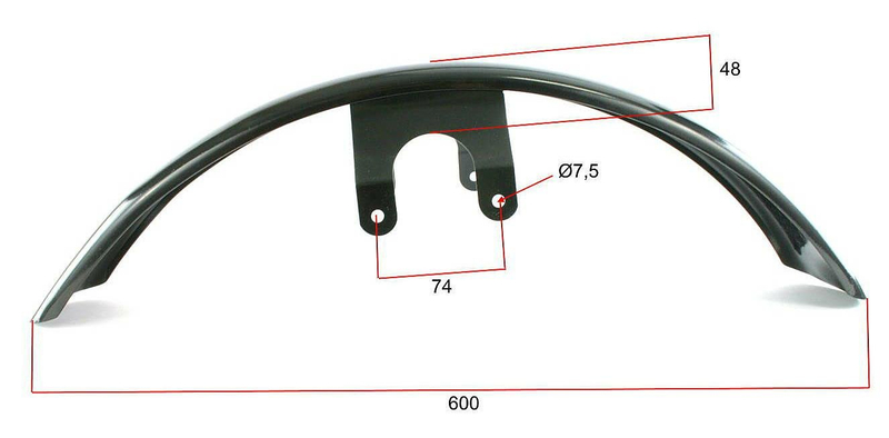 Błotnik metalowy przód czarny mz etz 150 250 251