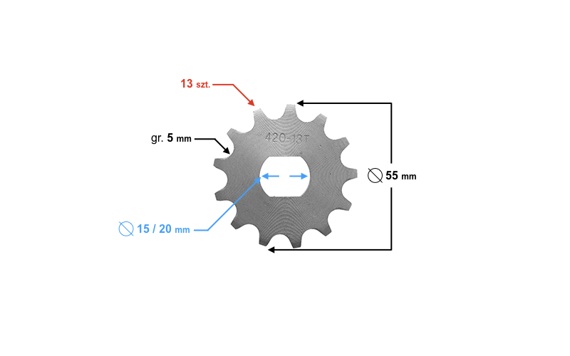Zębatka zdawcza przód 13z 420 do Simson S51 SR50