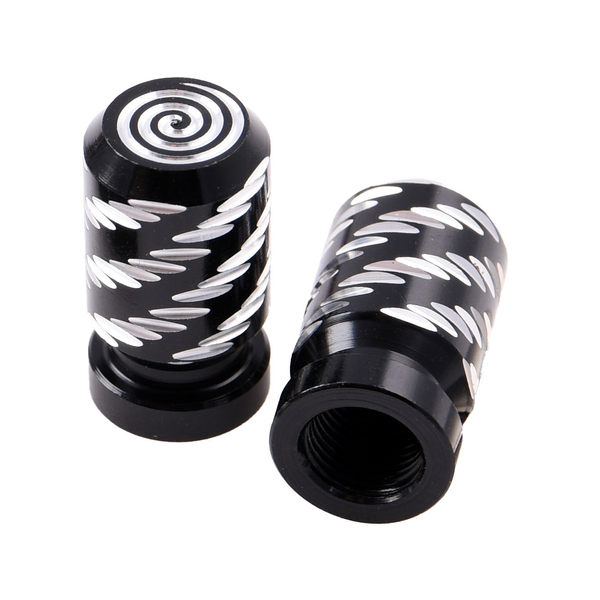 Nakrętki wentyla Spiral czarne 2 sztuki Racing Force 